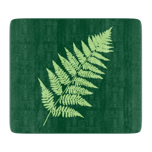 Woodland Fern Pattern, Emerald and Light Green Snijplank (Voorkant)
