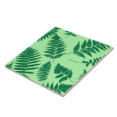 Woodland Fern Pattern, Emerald and Light Green Tegeltje (Zijkant)