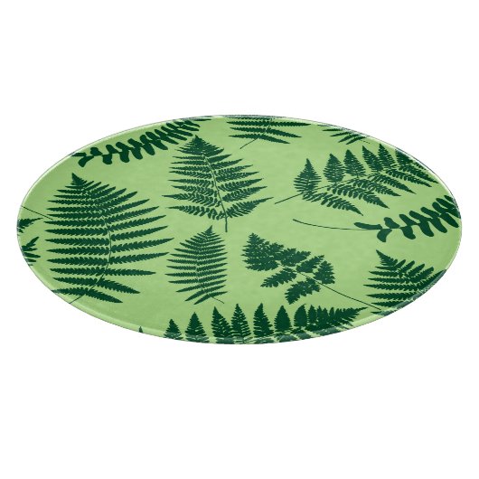 Woodland Fern Pattern, Light Green en Emerald Snijplank (Hoek)
