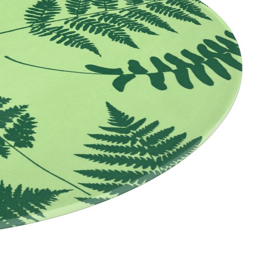 Woodland Fern Pattern, Light Green en Emerald Snijplank (Hoek)