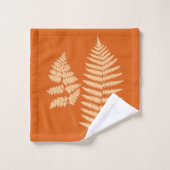 Woodland Fern Pattern, Mandarin Oranje Bad Handdoek (Wasdoekje)