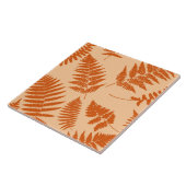 Woodland Fern Pattern, Pastel en Mandarijns Sinaas Tegeltje (Zijkant)