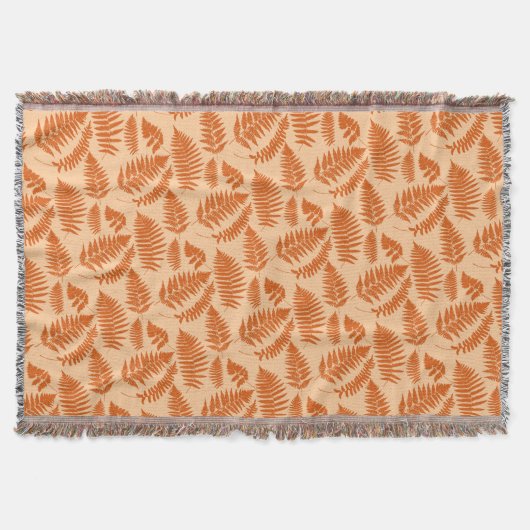 Woodland Fern Pattern, Pastel Oranje Deken (Voorkant)