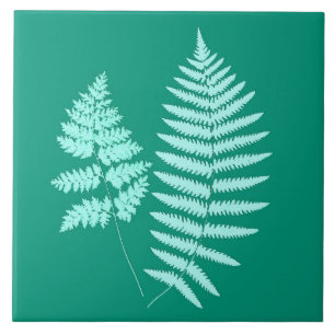 Woodland Fern, Turquoise en Aqua Tegeltje