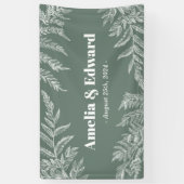 Woodland Fern Wedding Welcome Green Banner (Verticaal)