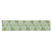 Woodland Fern White Silhouette Pattern Korte Tafelloper (Horizontaal)