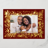 Woodland Ferns Pine Cone Folie Feestdagenkaart (Voorkant)