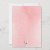 Woodland Floral Bunny Waterverf Script Baby Kaart (Achterkant)