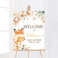 Woodland Floral Fox Baby shower Welkom