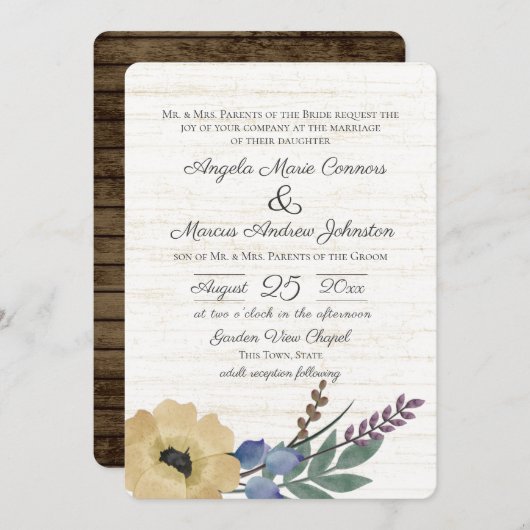 Woodland Floral Kaart (Voorkant / Achterkant)