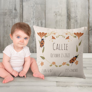 Woodland Floral Ladybug Nursery Baby Birth Kussen