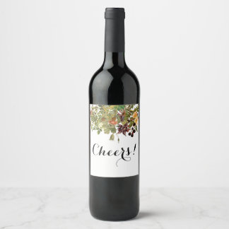 Woodland Floral Wine Label Wijn Etiket