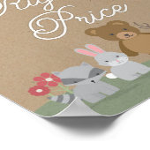 Woodland Florals Baby shower Raad Prijsspelcode Poster (Hoek)