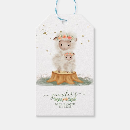Woodland Fluff Sheep Cadeaulabel (Voorkant)