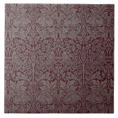 Woodland Foliage Red Rabbit William Morris Pattern Tegeltje (Voorkant)