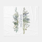 Woodland Foliage Wedding Gift Fleece Deken (Voorkant (Horizontaal))
