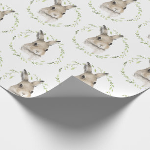 Woodland Forest Animal Bunny Waterverf Cadeaupapier