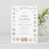 Woodland Forest Animals Baby Shower Invitation (Debout devant)
