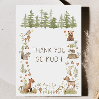Woodland Forest Animals Baby Shower Thank You Card Bedankkaart
