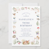 Woodland Forest Animals Birthday Invitation (Devant)