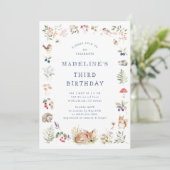 Woodland Forest Animals Birthday Invitation (Debout devant)