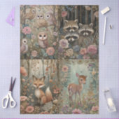 Woodland Forest Animals Floral Collage Decoupage Tissuepapier (Craft)