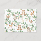 Woodland Forest Animals Gift Display Shower Informatiekaartje (Achterkant)