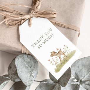 Woodland Forest Baby shower Dank je wel Cadeaulabel