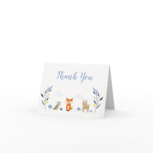 Woodland Forest Baby shower Dank je wel Kaarten