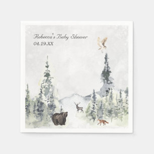 Woodland Forest Baby shower gepersonaliseerd Servet