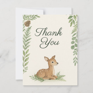 Woodland Forest Baby shower - Hartelijk dank Notitiekaartje