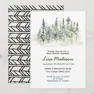 Woodland Forest Baby shower Invitation  Kaart