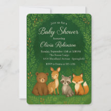 Woodland Forest Baby shower Invitation