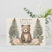 Woodland Forest Beer Bedankkaart (Staand voorkant)