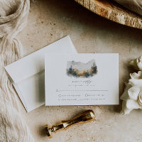 Woodland Forest Bruiloft RSVP Behuizing Kaart
