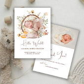 Woodland Forest dank u foto geboorte aankondiging