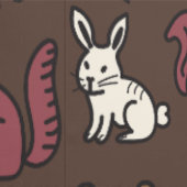 Woodland Forest Doodle Animals Brown Behang (Zoom)