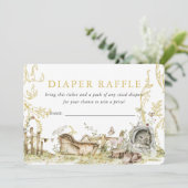 Woodland Forest Downloadbare Luier Raffle Ticket Kaart (Staand voorkant)