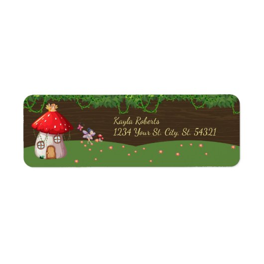 Woodland Forest, Fairy Birthday Etiket (Voorkant)