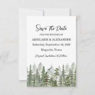 Woodland Forest foto bruiloft groen Save The Date