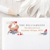 Woodland Forest Fox & Vakantie Veenbessenbladeren Etiket (Insitu)