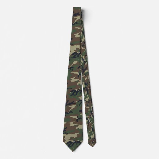 Woodland Forest Green Camouflage Pattern Stropdas (Voorkant)