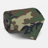Woodland Forest Green Camouflage Pattern Stropdas (Opgerold)