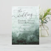 Woodland, Forest Green Wedding Kaart (Staand voorkant)