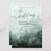 Woodland, Forest Green Wedding Kaart (Voorkant / Achterkant)