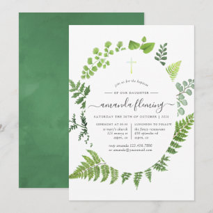 Woodland Forest Greenery Baptism of Christening Kaart