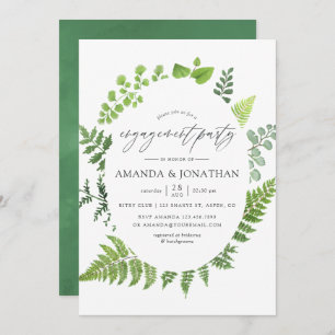 Woodland Forest Greenery Engagement Party Kaart