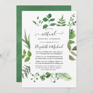 Woodland Forest Greenery Online Virtual Wedding Kaart