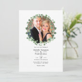 Woodland Forest Greenery Wedding Foto Kaart (Staand voorkant)