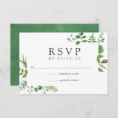 Woodland Forest Greenery Wedding RSVP Kaartje (Voorkant / Achterkant)